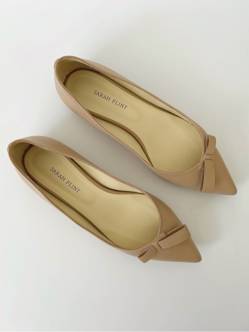 Sarah Flint Nude Leather Flats